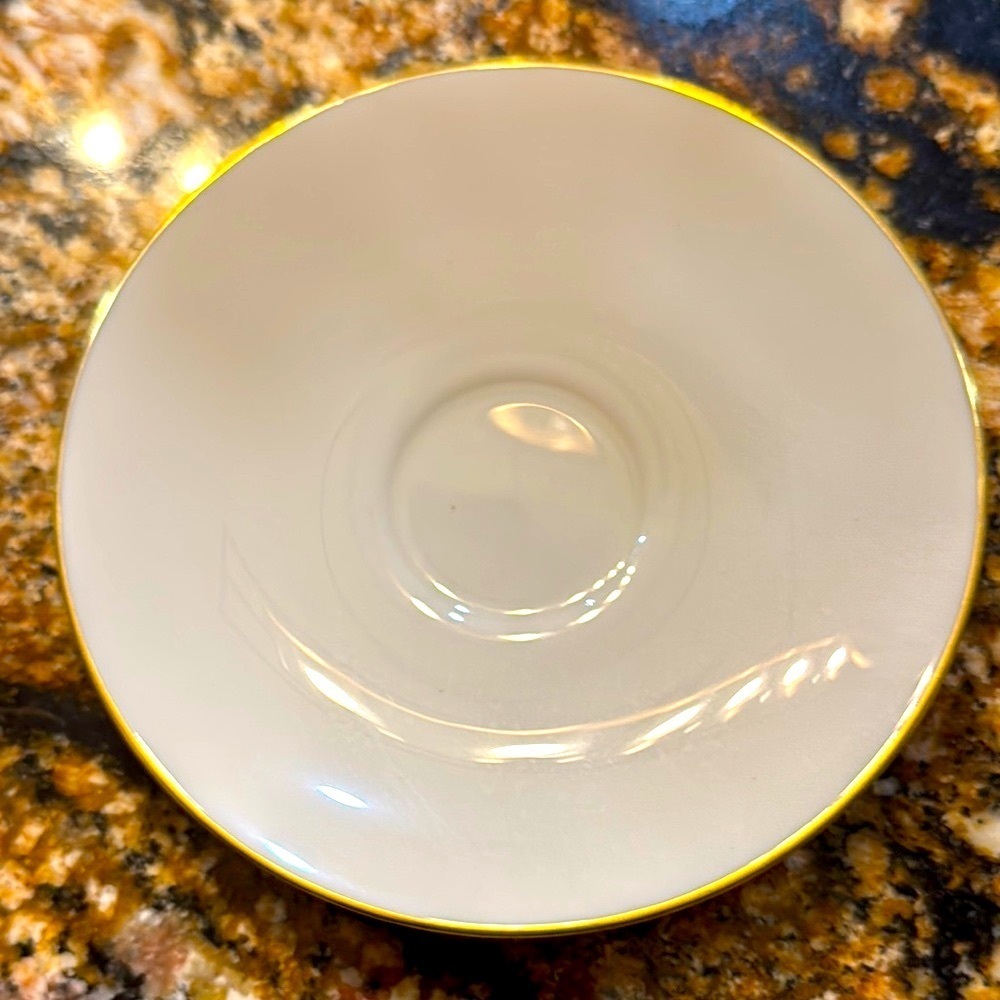Elegant Olympia Lenox Cream Saucer‎ with Gold Rim